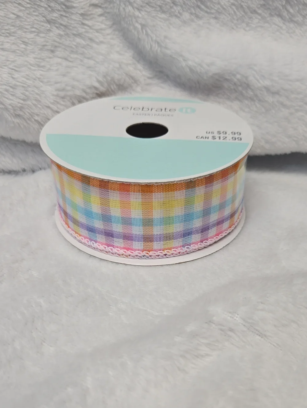 🌞Celebrate It Pastel Plaid Ribbon - Rainbow Pastels 1.5in X 30ft